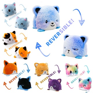 Tiktok ตุ๊กตาแมว แบบพลิกสองด้าน ของเล่นสําหรับแมว Reversible Cat Gato Kids Soft Gift Plushie octopus Plush Animals Double Sided Flip Doll Cute Toys