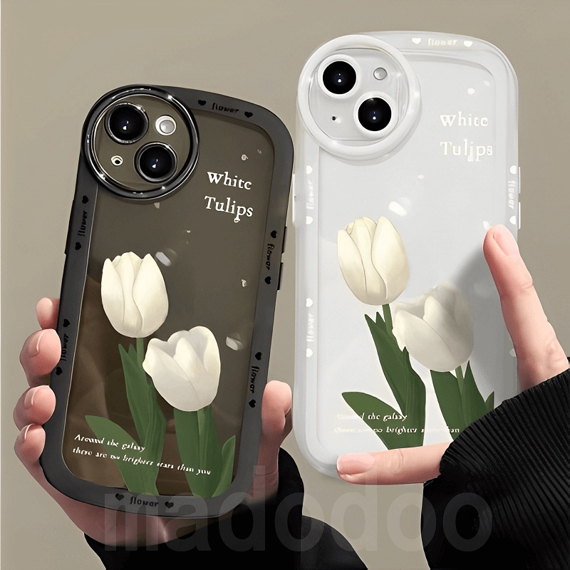 Casing OPPO เคสreno10 Reno 10 8T 5z 6z 4f 5f 7z 8z 4z 2z 2f 7 8 pro 4 4G 5G Reno8T Reno7 Reno8 Reno7z Reno8z Reno4f Reno5f Reno6z Reno5z Reno4z Reno4 Reno2z Reno2f ins Tulip Flowers Round Lend Edge Airbag Shockproof Clear Soft Phone Back Case Cover DYJ 09