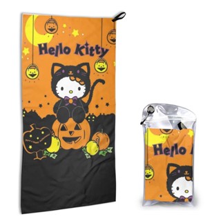 ผ้าขนหนูเช็ดมือ แบบนิ่ม ดูดซับน้ําได้ดี ลาย Hello Kittys แบบแห้งเร็ว สําหรับอาบน้ํา ตั้งแคมป์