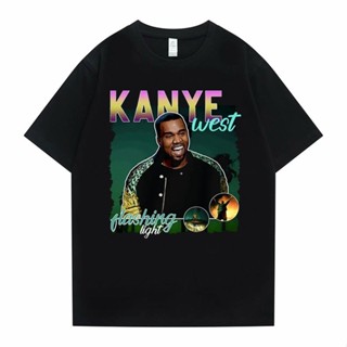 เสื้อยืดไม่ต้องรีด Kanye เวสต์ฮิปฮอปโอเวอร์ไซส์เสื้อยืดพิมพ์กราฟิกผู้ชายผู้หญิงแฟชั่นบุคลิกภาพเสื้อยืดผู้ชายฮาราจูกุผู้ช