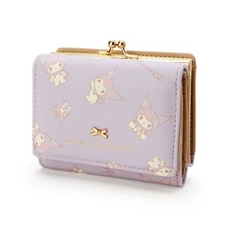 Sanrio HelloKitty mymelody Kuromi Pompom Purin PU ผู้หญิงกระเป๋าสตางค์สั้นซิปหัวเข็มขัดการ์ตูนบุคลิกภาพกระเป๋า