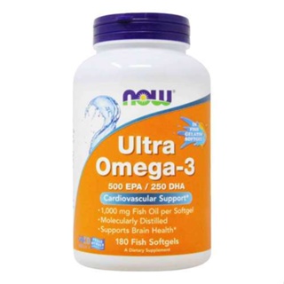 NOW Foods, Ultra Omega-3, 500 EPA / 250 DHA, 180 Fish Softgels