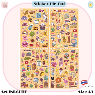 สติ๊กเกอร์ไดคัท Sticker Die-cut ลายการ์ตูนน่ารัก ชุด INDCUTE สติกเกอร์ตกแต่งกันน้ำ DIY Size A5