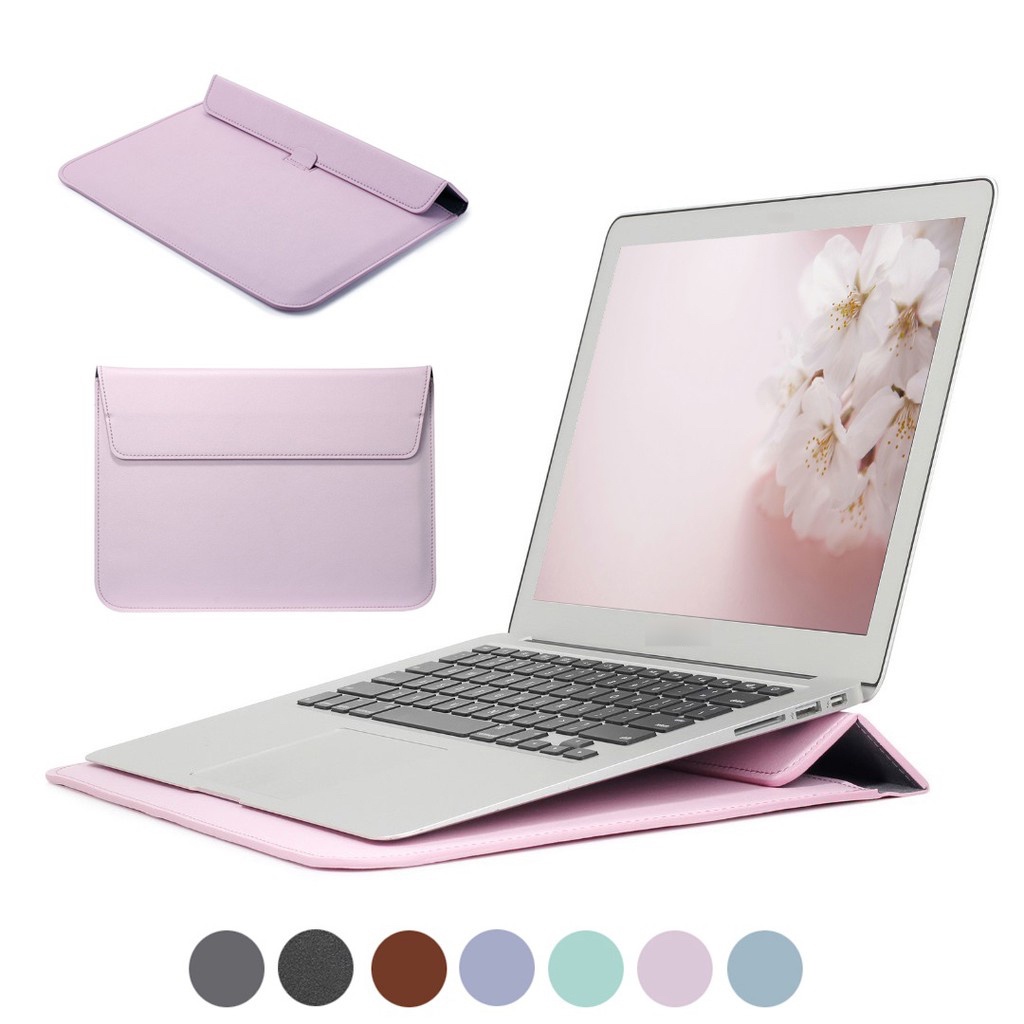 แล็ปท็อปหนังกระเป๋า + ขาตั้งสําหรับแล็ปท็อปใดๆ Macbook Case Pro Air แล็ปท็อป iPad แท็บเล็ตกันน้ํา