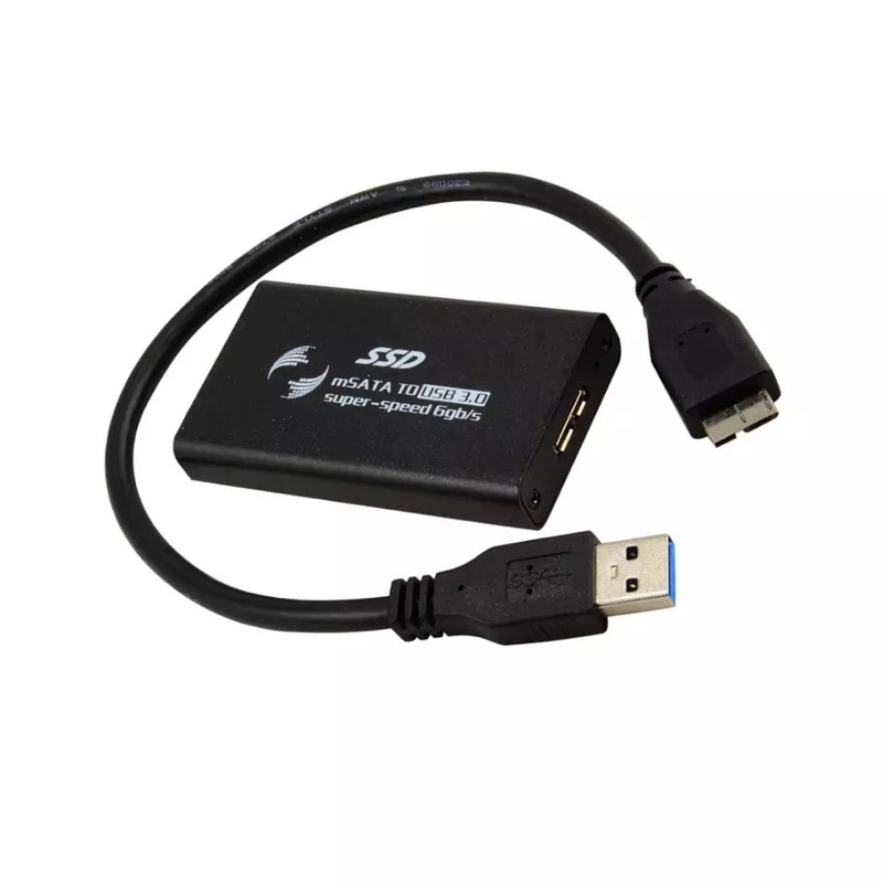 MSATA ไปยัง USB 3.0 External SSD Enclosure Conveter Case พร้อมสายเคเบิ้ล