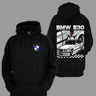 เสื้อกันหนาว มีฮู้ด ลาย Bmw Distro รุ่น E30 พรีเมี่ยม สําหรับรถยนต์