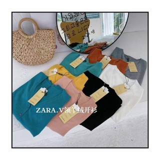 (พร้อมส่ง/ส่งเร็ว) เสื้อไหมพรมคาร์ดิแกน zara งานป้าย🏷