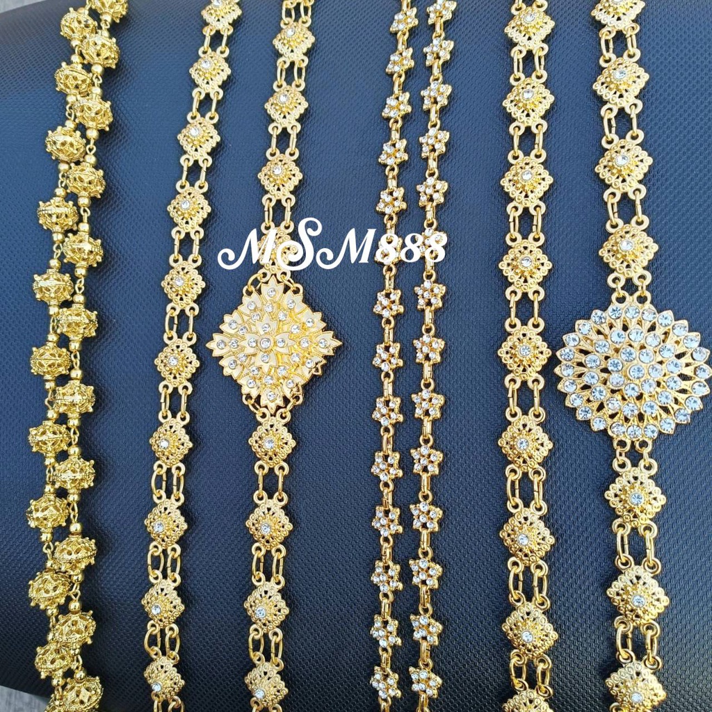 สร้อยสังวาลย์ สร้อยสังวาลย์สีทอง สร้อยสังวาลย์ใส่ได้ทั้งเด็กและผู้ใหญ่ สร้อยสังวาลย์สีทองประดับเพชร เครื่องประดับชุดไทย