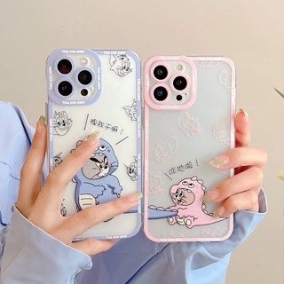 เคสโทรศัพท์มือถือแบบนิ่ม ใส ลายไดโนเสาร์ทอม เจอร์รี่ สําหรับ Redmi 9 9a 9c 10 K20 K30 Pro K40 MI 11T NOTE 7 8 9 9S 10 11 Pro 4G 5G POCO X3 M3 Pro