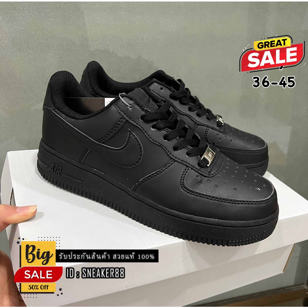 รองเท้าผ้าใบN-AF1☑️สวยแท้100% รองเท้าสีดำ สินค้าขายดี รับประกันสินค้า