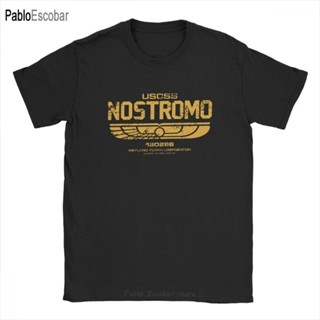 เสื้อยืดแขนสั้น ผ้าฝ้ายแท้ พิมพ์ลายเอเลี่ยน Weyland Yutani CORP Nostromo Crew USCSS สําหรับผู้ชายS-5XL