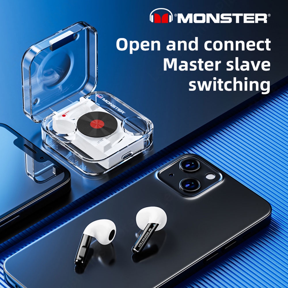 Monster XKT01 หูฟังบลูทูธ 5.2 ชิปลดเสียงรบกวน เชื่อมต่อเร็ว สําหรับเล่นเกม