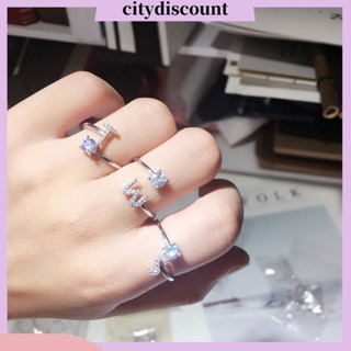 &lt;citydiscount&gt;  แหวนรูปตัวอักษรภาษาอังกฤษสำหรับผู้หญิง 1 ชิ้น