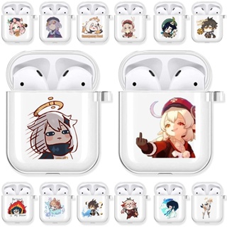 เคสหูฟังซิลิโคน TPU นิ่ม แบบใส ลายตัวละคร Genshin Impact สําหรับ Airpods Pro 2 1 3 Zhongli Hutao Xiao