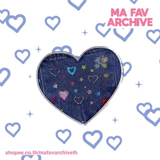 (pre-order จากเกาหลี) mafavarchive - jeans heartshape griptok ที่ติดโทรศัพท์มือถือ ลายหัวใจยีนส์