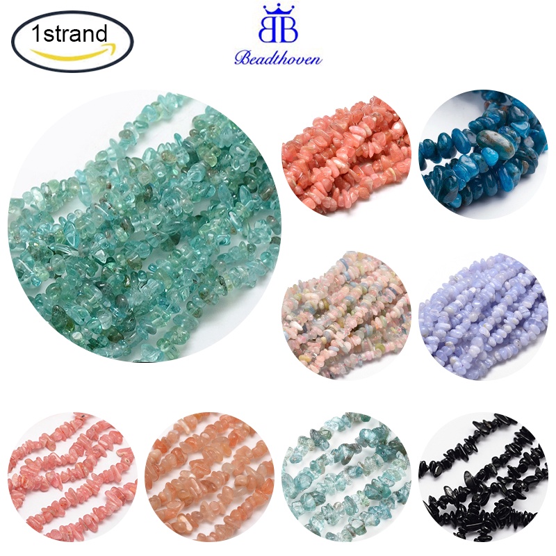 สายลูกปัดอะพาไทต์ธรรมชาติ 3~5x3~5 มม. รู: 1 มม.; ประมาณ 32 นิ้ว 1 เส้น