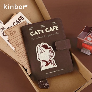 Kinbor ชุดสมุดโน้ตไดอารี่ แพลนเนอร์ ลายแมวน่ารัก ขนาด A6 เครื่องเขียน สมุดบันทึก และวารสาร