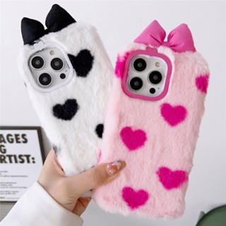 เคสโทรศัพท์มือถือหนัง แต่งขนปุย ลายจุด หัวใจ โบว์ หู สําหรับ Samsung A11 A21 A21s A31 A51 A71 A10 A10s A20 A20s A30 A30s A50 A50s A70 A70s