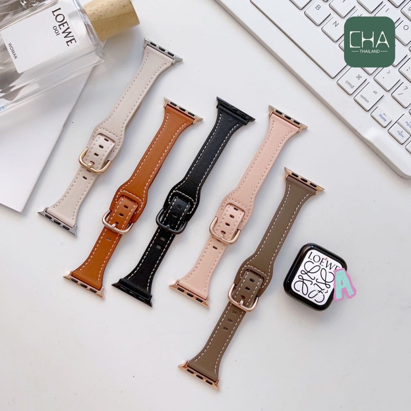 หนังขอบเล็ก สายนาฬิกา smart watch ใช้ได้กับ Watch 11 ultra10 9 8 7 6 5 4 3 2 1  Size 40/41/44/45/49/46mm สาย smart watch
