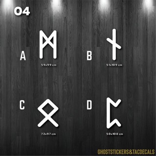 04สติกเกอร์อักษรรูน RUNES อักษรรูนิก แต่งรถยนต์ มอเตอร์ไซค์ คอมพิวเตอร์ แล็ปท็อป