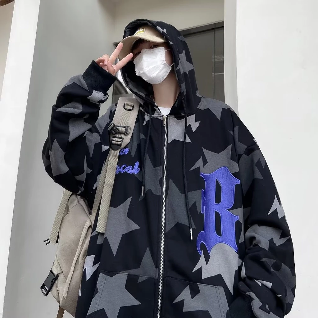 พร้อมส่งเสื้อ​กัน​หนาว​ แขนยาว มีซิป มี​ฮู้ด ทรง​หลวม​ ใส่สบาย