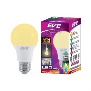 หลอด LED EVE A60 6 วัตต์ WARMWHITE E27