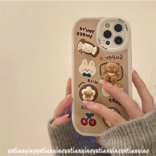 เคสโทรศัพท์มือถือ ลายตุ๊กตาน่ารัก 3D สําหรับ OPPO A15 A12 A96 A55 A76 A95 A16K A57 2022 A5s A3s A15s A94 A16 A74 A16E A1K A53 A9 A5 A54 A7 Reno 8 8Z 7 7Z 5F 5 6 4 4F A31 A92 เคสนิ่ม ลายกระต่าย หมี สีแคนดี้