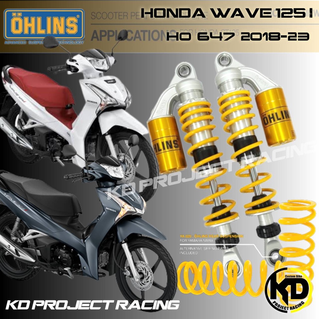 โช๊คหลัง OHLINS HO 647 (340MM) for HONDA WAVE125i แท้100%