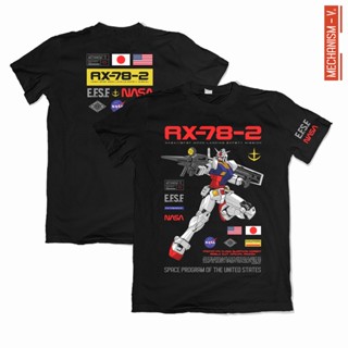 เสื้อยืดผ้าฝ้ายพิมพ์ลายแฟชั่น [พรีเมี่ยม] Gundam X NASA X MECHANISM V กลไกการออกแบบที่กําหนดเอง XS-5XL