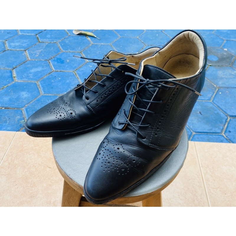 Vintage SWEAR London James Dean รองเท้าหนังสีดำ Lace Up Pointed Mens Ankle Boots UK 9
