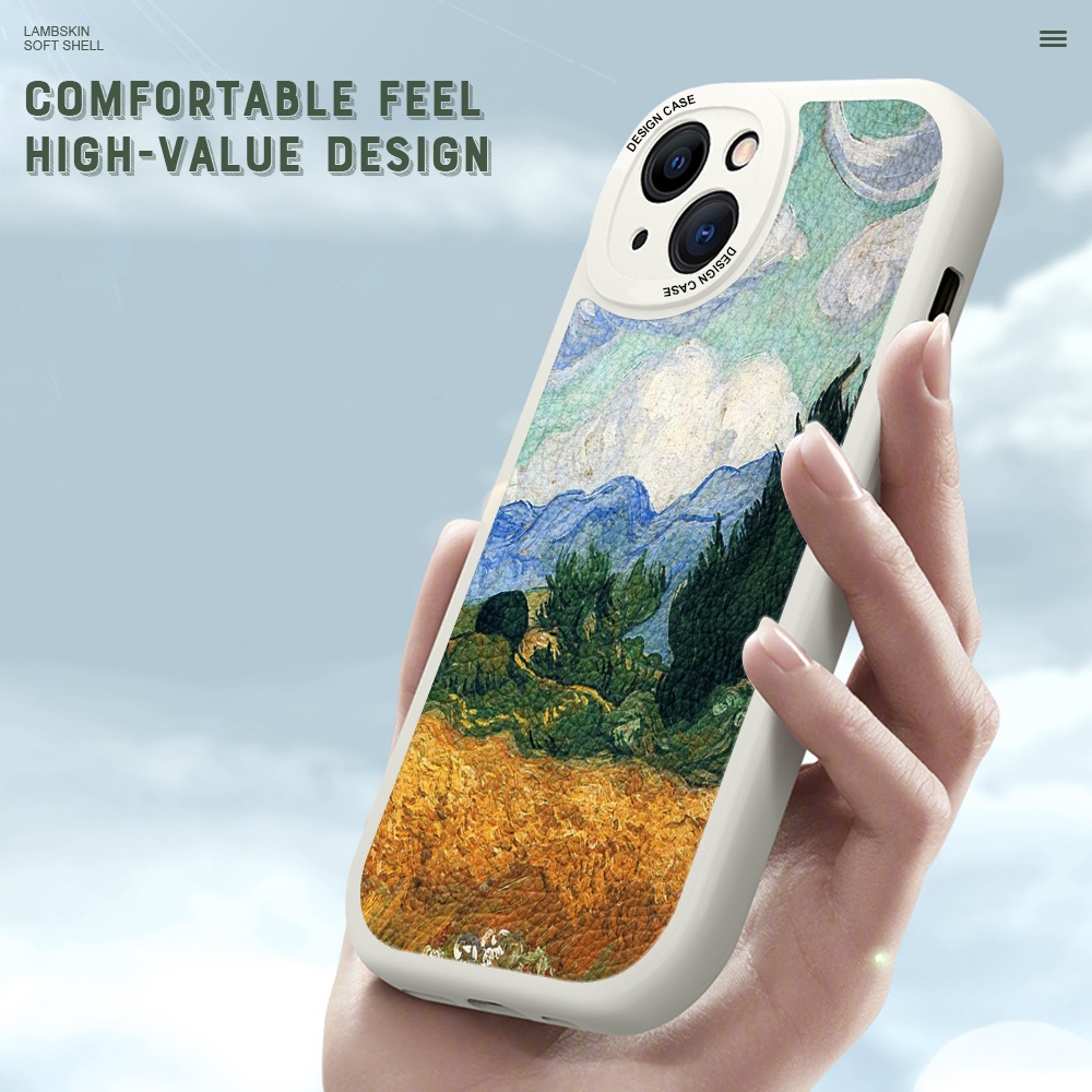 Realme Narzo 20 30A 50A 50 GT Neo 2 3T X XT X2 Prime 5G เคสเรียวมี สำหรับ Case Oil Painting เคสโทรศัพท์ Cover Lambskin Cases