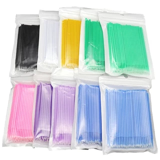 100pcs เครื่องมือต่อขนตา หลายสีให้เลือกแปรงแต่งหน้า แต่งหน้า ปัดขนตา