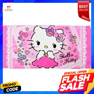 ผ้าขนหนูพิมพ์ลาย ขนาด 24 x 48 นิ้ว ลายคิตตี้Printed towel, size 24 x 48 inches, Kitty pattern