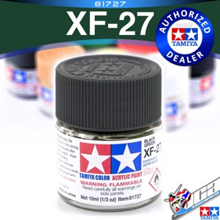 TAMIYA 81727 XF-27 XF27 FLAT BLACK GREEN MATT MATTE เขียวเข้มด้าน ACRYLIC PAINT MINI COLOR 10ML สีอะครีลิกสำหรับพลาสต...