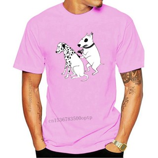 เสื้อยืดน่ารักๆ Dalmaçyalı köpek dövme komik Bull Terrier T Shirt Streetwear komik baskı giyim Hip Tope Mans เสื้อยืดเสื