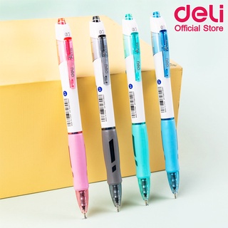 ปากกาลูกลื่น แบบกด ขนาดเส้น 0.7mm  ปากกาน้ำเงิน จำนวน 1 ด้าม ปากกา ปากกาลูกลื่น Deli Q18 Ballpoint Pen Mini Tip 0.7mm