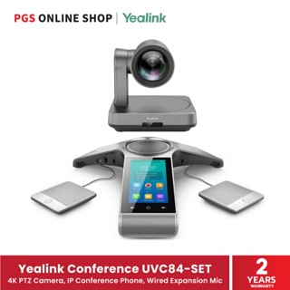 Yealink Conference UVC84-SET กล้องพร้อมอุปกรณ์สำหรับการประชุม 4K Camera, IP Conference Phone, Wired Expansion Mic