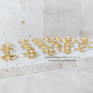 alphabet ring tinari 2 stainless gold silver name แหวนสแตนเลส แหวนคู่ แหวนตัวอักษร แหวนชื่อ แหวนผู้ชาย ของขวัญ