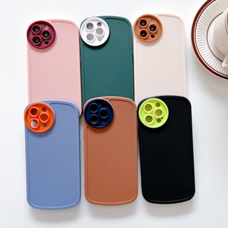 กรอบกลม กรณี for iPhone 11 12 13 14 Pro 11 Pro Max 12 X XS Max XR Case เคสใช้สำหรับไอโฟน เคสซิลิโคน เคสมือถือ ซิลิโคนนิ่