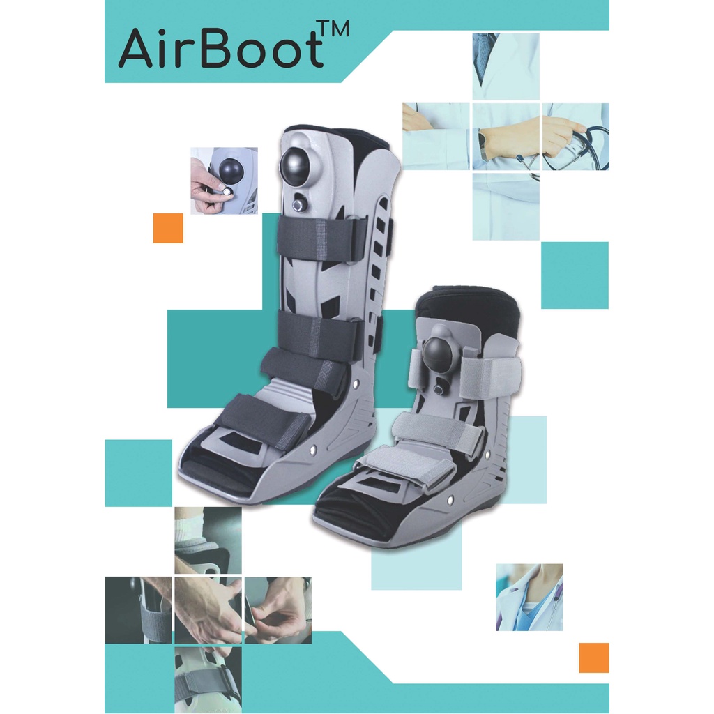 AIR BOOT (แบบสั้น) รองเท้าสำหรับคนกระดูกเท้าแตกแบบมีปั๊มลมแบบยาว Air Pneumatic orthopedic fracture l