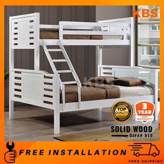 (FREE Installation+Shipping) KBS Mifflinville FULL SOLIDWOOD Bulk Bed Double Decker Queen + Single Saiz