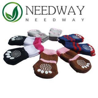 Needway ถุงเท้าถัก กันลื่น ขนาดเล็ก สําหรับสัตว์เลี้ยง สุนัข แมว