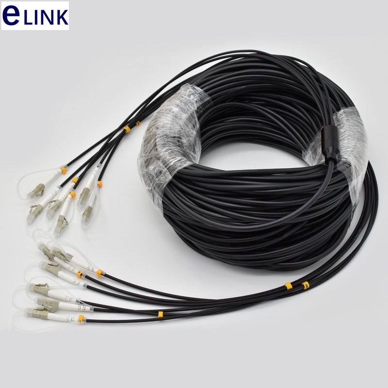 250mtr TPU 6C MM Fiber optic Patch cord 5.0mm OM1 OM2 OM3 Multimode LC SC FC 6 core patch lead FTTA 