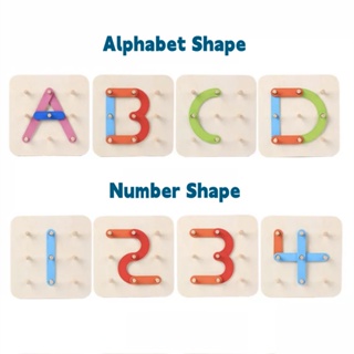ของเล่นตัวต่อไม้ รูปตัวอักษร ตัวเลข เสริมการเรียนรู้ สําหรับเด็ก 3-5 ปี