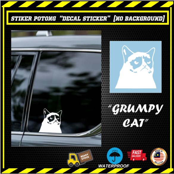 สติ๊กเกอร์แมว GRUMPY สติกเกอร์ คูซิง. สิกเกอร์โพง. ไม่มีพื้นหลัง สติ๊กเกอร์ติดรถ.สติ๊กเกอร์แมวน่ารัก