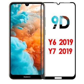 ฟิล์มกระจกนิรภัยกันรอยหน้าจอ 9D สําหรับ huawei y6 2019 y7 2019 y6 y7 y72019