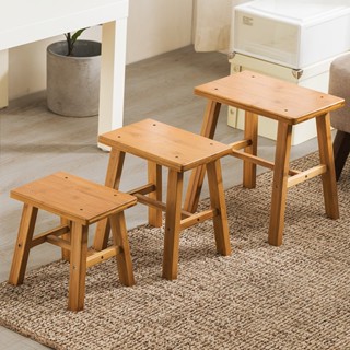 เก้าอี้ไม้เตี้ย ขนาด 24 28 33 cm Stool Wood