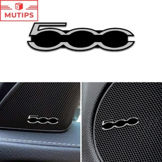 Fiat 4 ชิ้น รถ โลหะอลูมิเนียม 3 มิติ สติ๊กเกอร์ตกแต่งครื่องเสียงภายในรถยนต์รูปลอกตราสัญลักษณ์ดัดแปลง ใช้กับ Stilo Punto Argo Bravo Palio 500