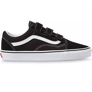 VANS OLD SKOOL V SUEDE CANVAS BLACK TRUE WHITE  SNEAKERS สินค้ามีประกันแท้