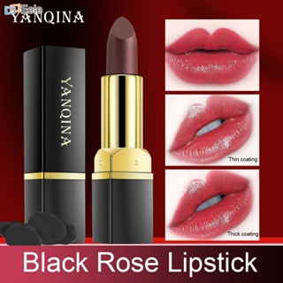 [100% แบรนด์ใหม่] YANQINA สีดำกุหลาบลิปสติกสีฟ้าแม่มดเปลี่ยนสีลิปสติกให้ความชุ่มชื่นลิปบาล์มติดทนนาน Becaeele